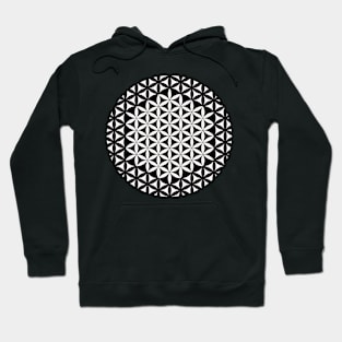 Mandala Hexagon Cube White Black Hoodie